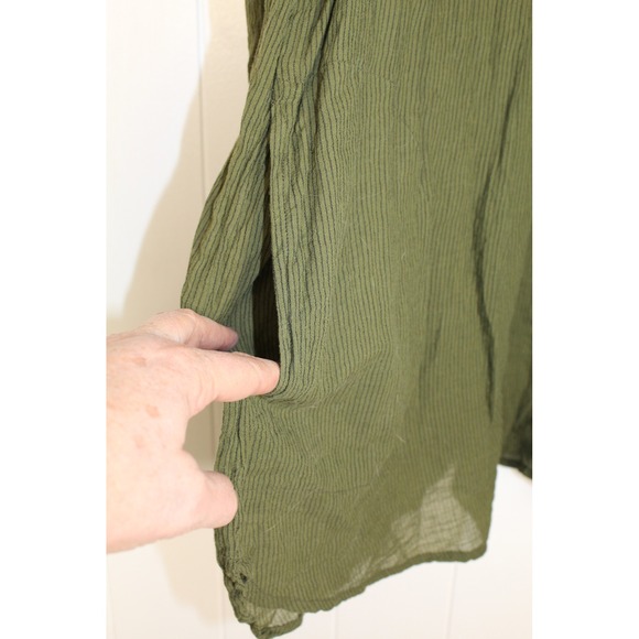 Free People Hearts and Colors Striped Tunic Blouse in Forest Green Size Large - Picture 6 of 9
